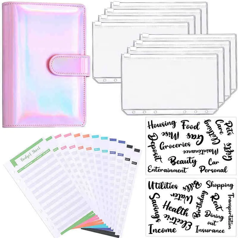 Ready to Ship New Design Money Saving Cash Envelope Budget System Binder Notebook with Zipper Envelopes