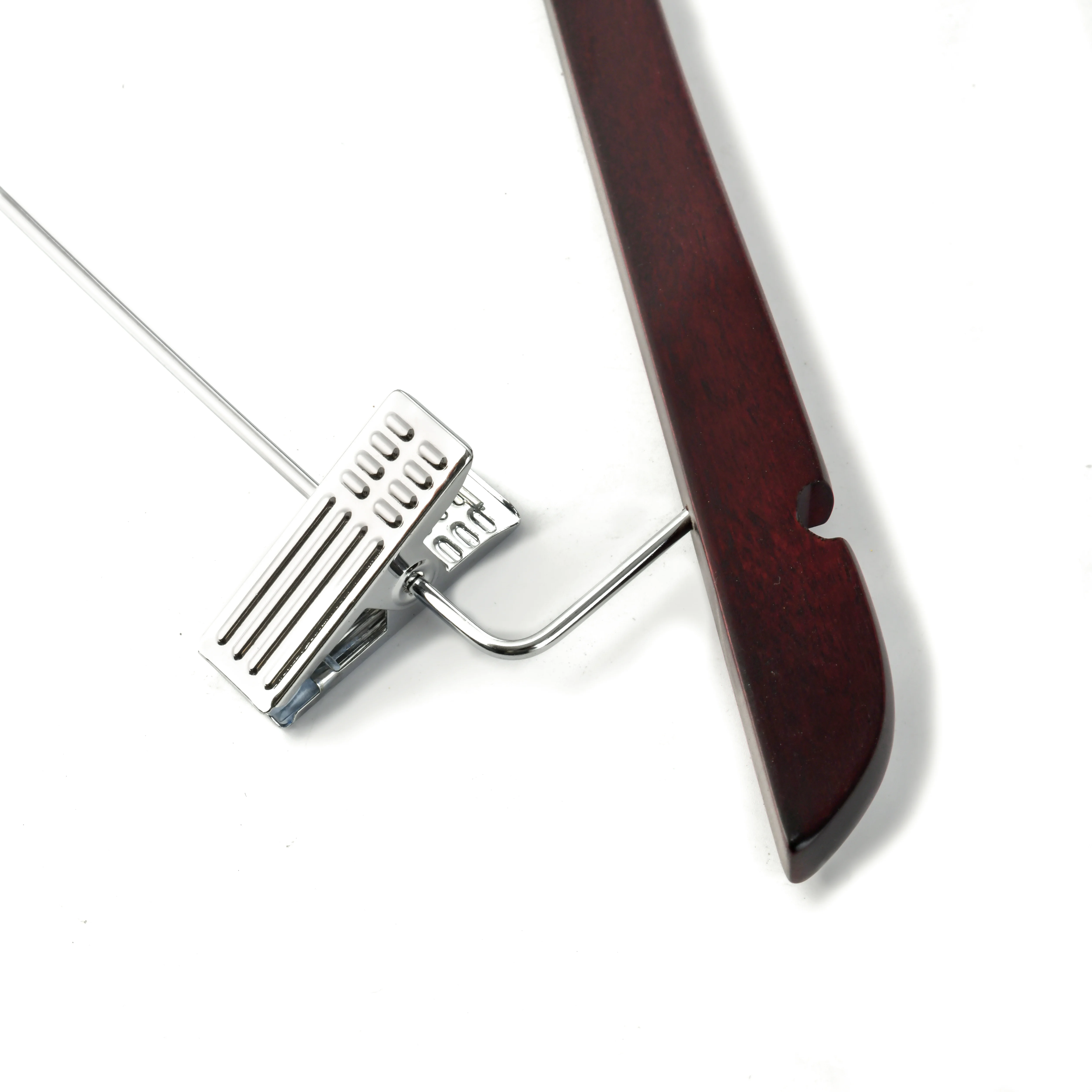 Jason Factory Anti-thief Natural Wooden Hotel Hangers with Metal Clips