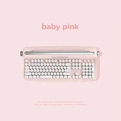 ACTTO B503 106 keys Wireless Keyboard,Android/Windows/IOS Support,Retro BT 5.0 Keyboard with Integrated Stand