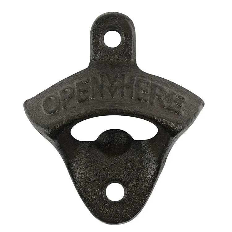 Rustic Vintage Cast Iron Open Here Wall Mount Bottle Opener