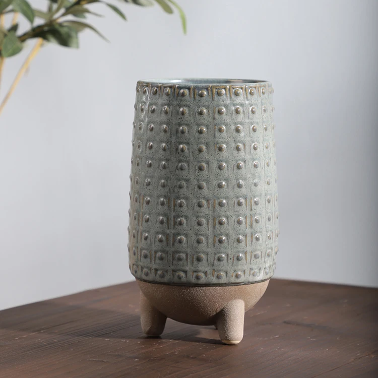 Hot sale wholesale modern hotel decorative footed garden supplies ceramic succulent planter