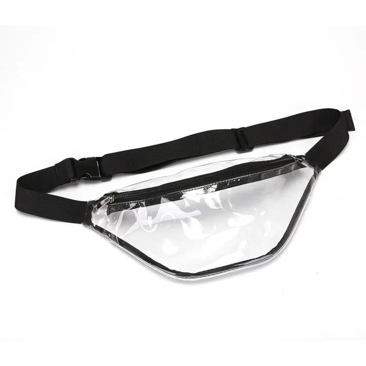 Waterproof outdoor sports clear transparent pvc fanny pack waist belt bag