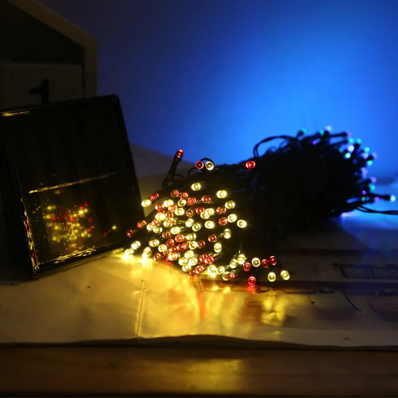 Holiday Lighting Outdoor Decoration Waterproof 12m Street Christmas Solar Fairy Lights Led String