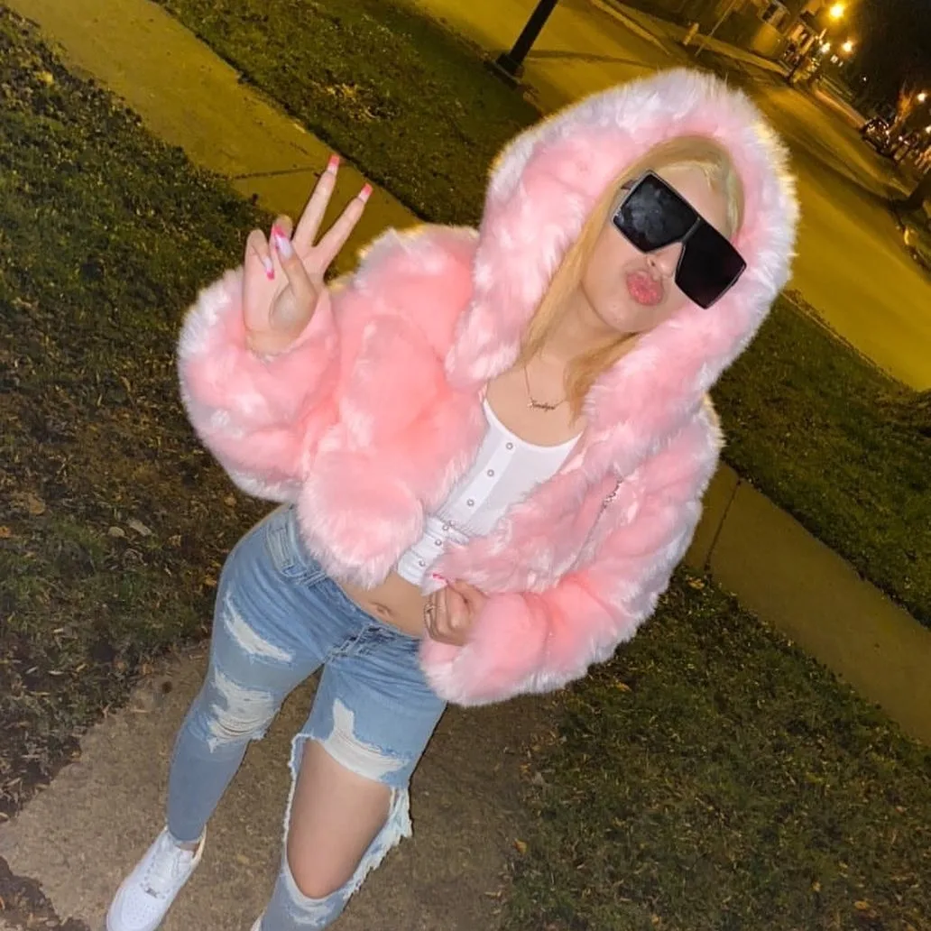 Captain Calls Vendor Custom Long Faux Fur Crop Coat Real Mink Fur Coat Women Multi Color Trendy Fur Coats