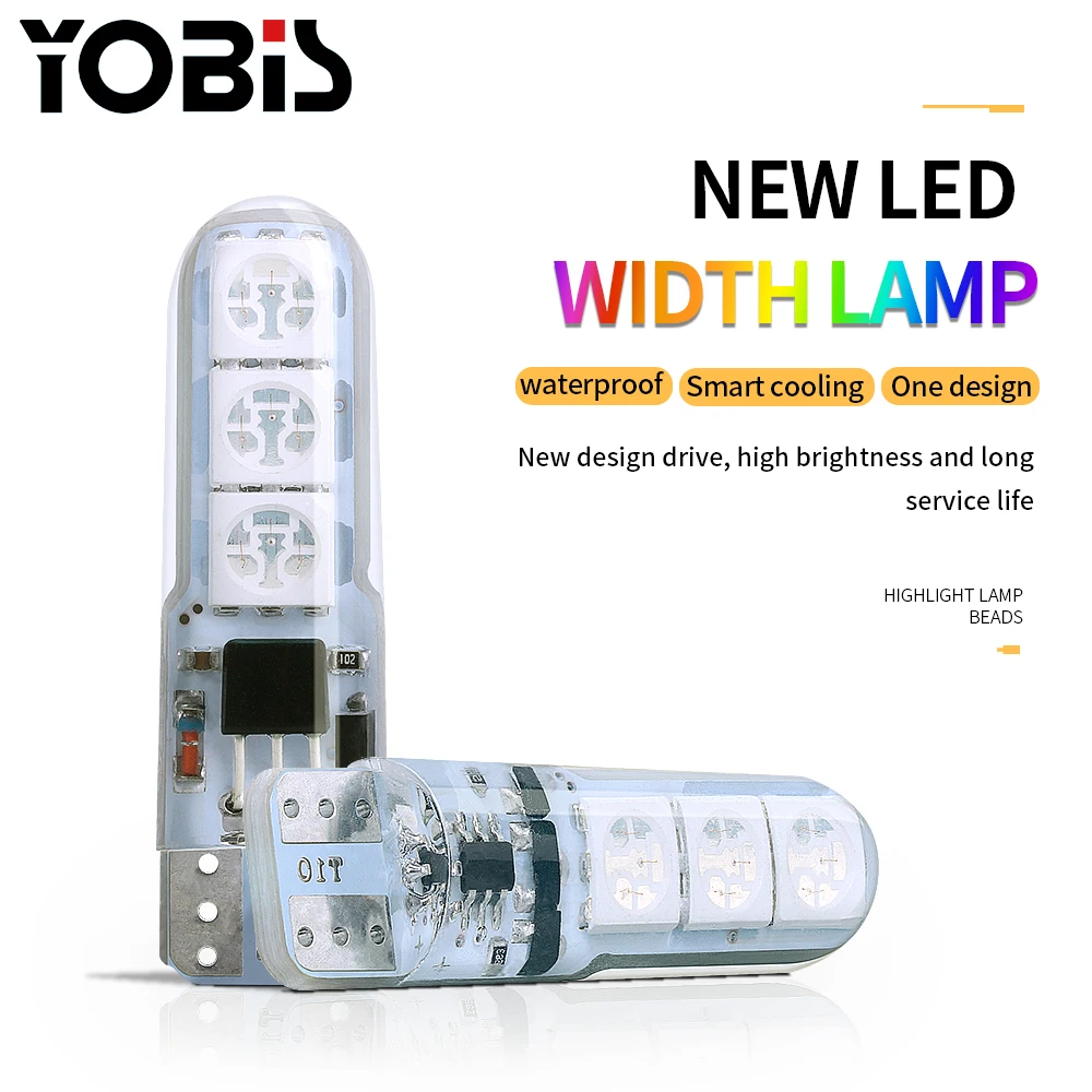 Yobis T10 5050 6SMD Remote Control Car Led T10 RGB Light Bulb T10 LED bulbs