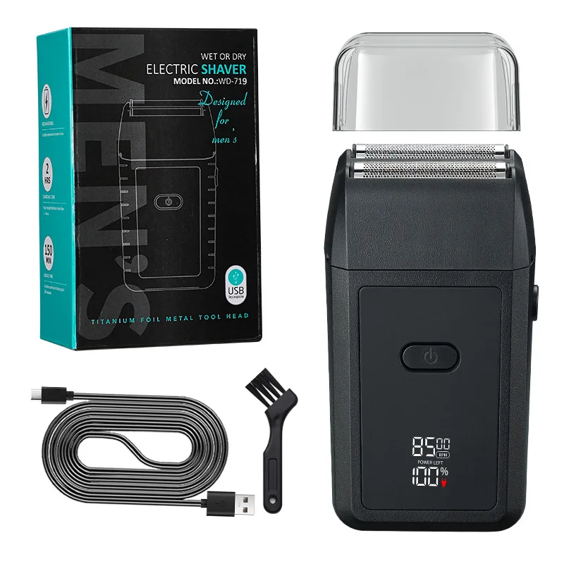 New Dual blade Foil Shaver Professional Beard Trimmer Razor Portable Mini WD-718 Electric Foil Shavers For Men Rechargeable