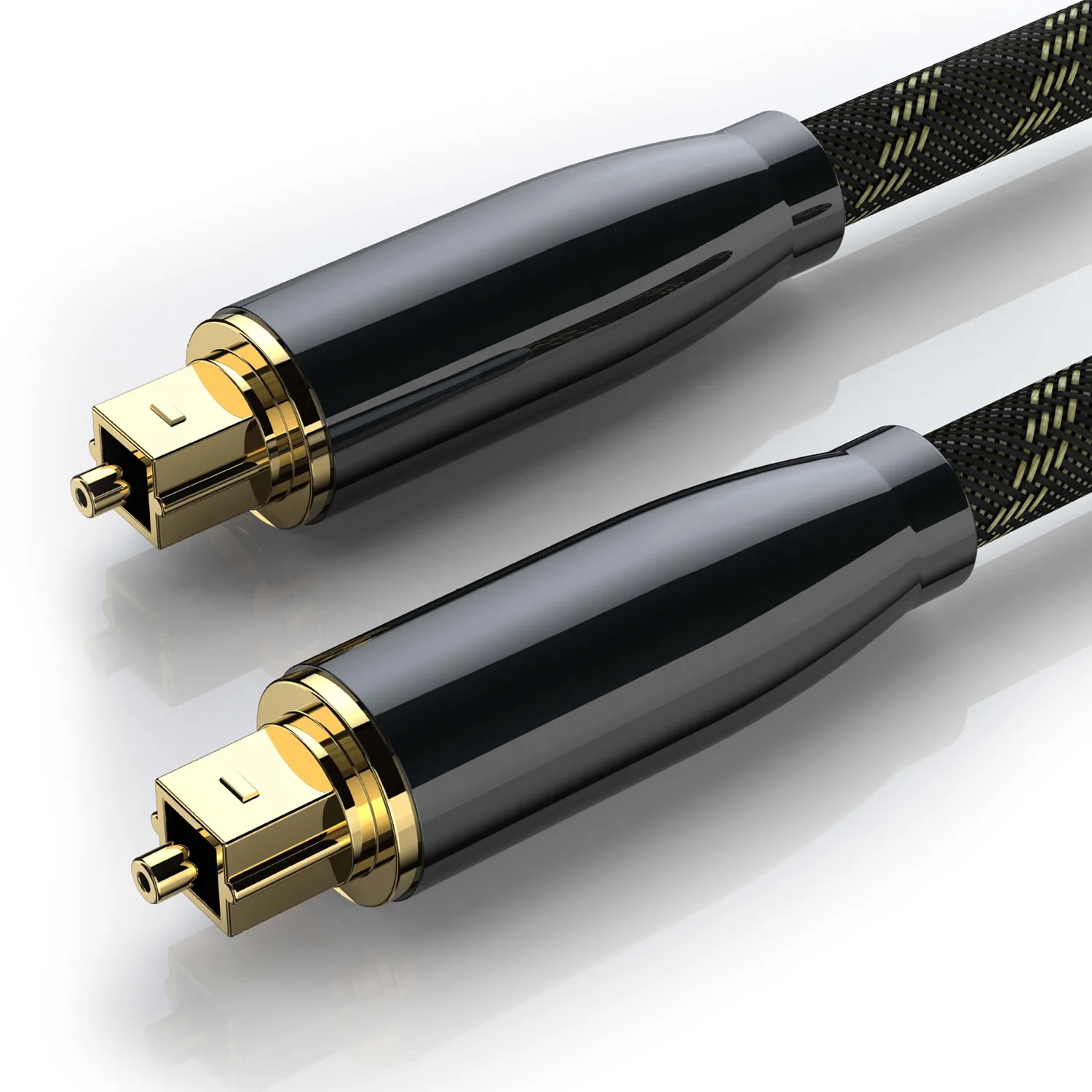 Optical fiber audio cable 3.5mm Audio Snake Splitter Toslink Male to Male Cord 24k gold plated connector for best connectivity