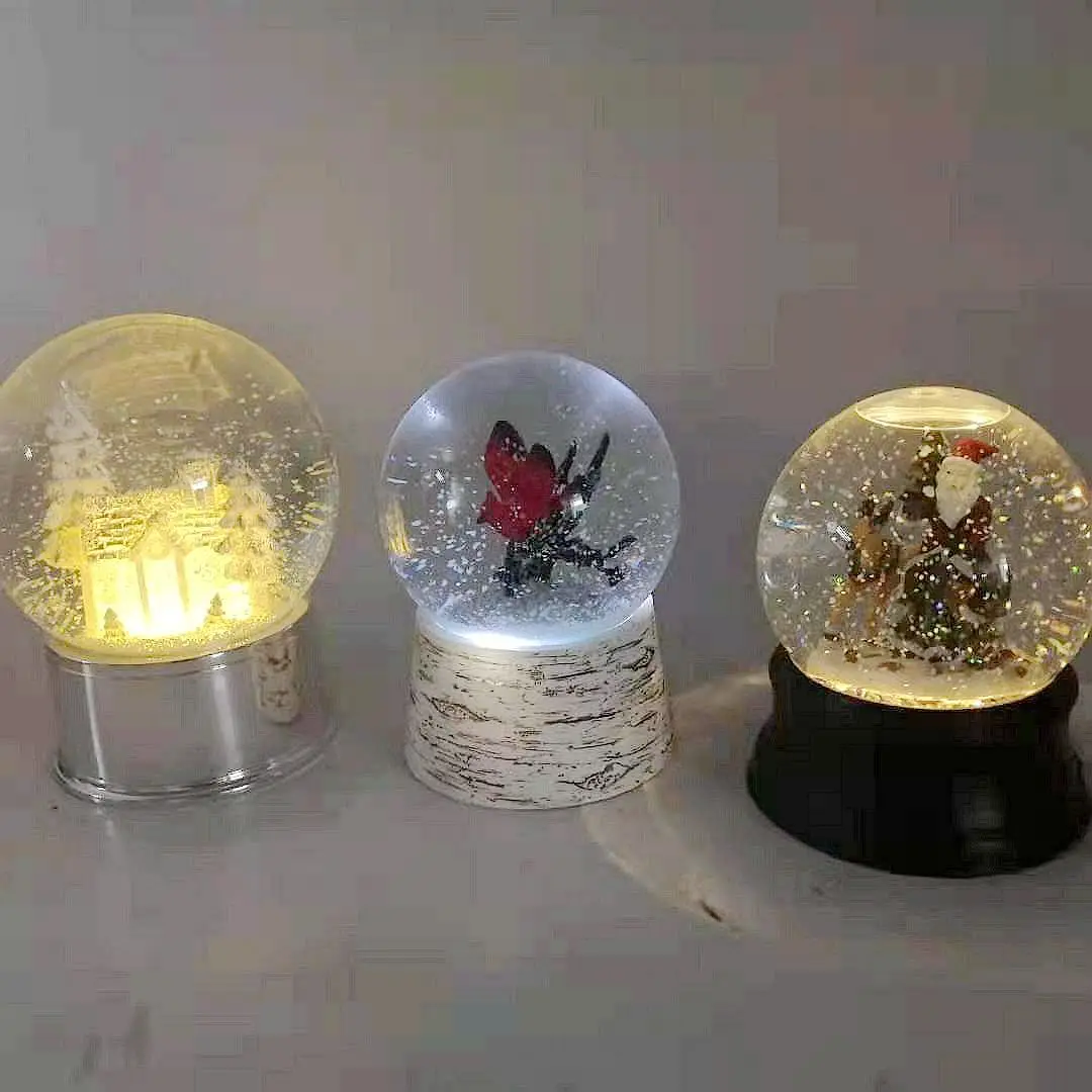 Christmas water globe lantern snow globe with blowing snow light and music box gift home decoration