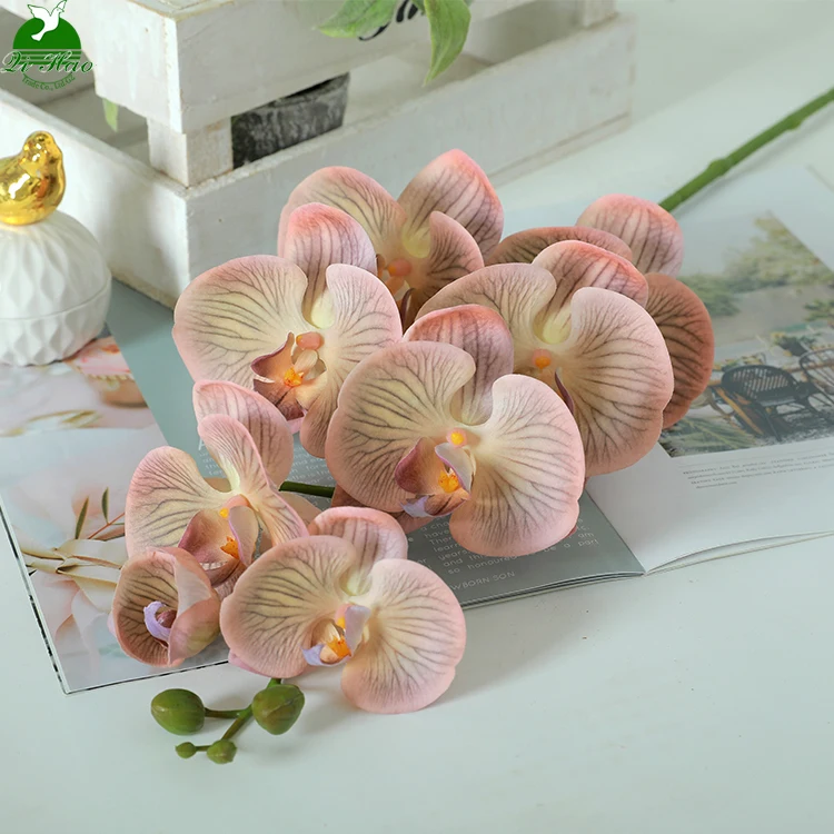 Fake Faux Phalaenopsis Orchid Artificial Flowers Wedding Single Stem Real Touch Latex Butterfly Orchid Wedding Decoration