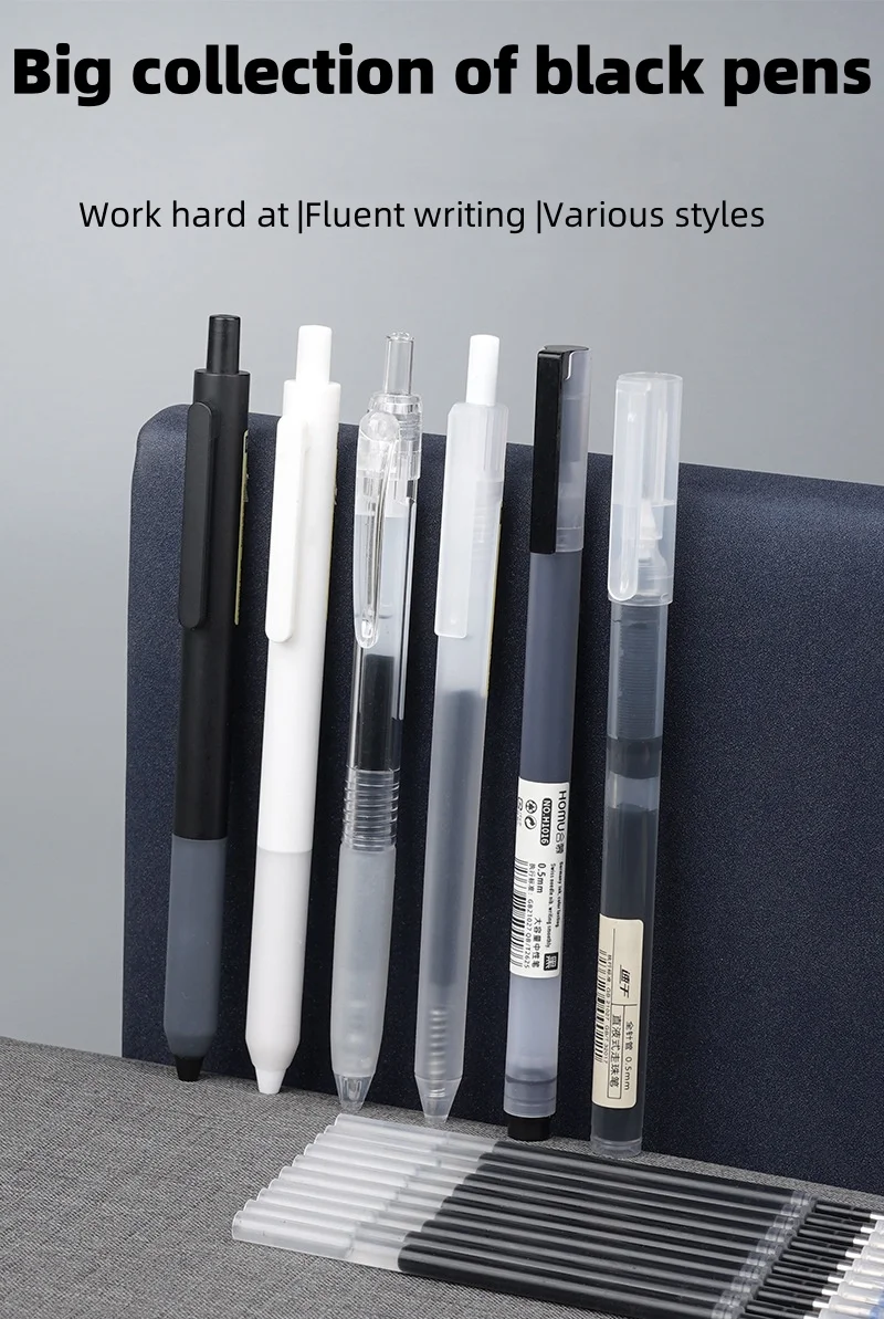 2024 New Direct Liquid Quick-drying Roller Pen Giant Writing Brush Set 0.5 Black student press neutral pen