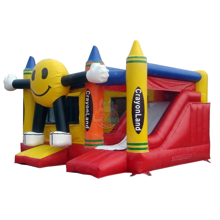 6m x 5m CrayonLand The Crayon Bounce House With Slide Inflatable Bouncers Guangzhou