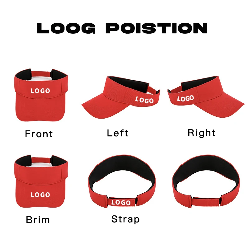 High Quality Wholesale Outdoor Sun Protection Custom Color Polyester Print Embroidery Big Visor Cap Running Visor Hats And Caps