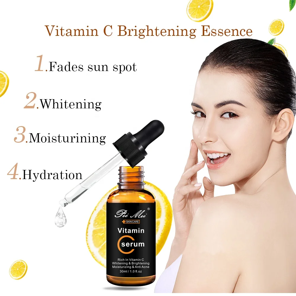 OEM Private Label 100% Pure Hyaluronic Acid Facial Skin Care Face Serum Whitening Natural Organic Vitamin C Serum
