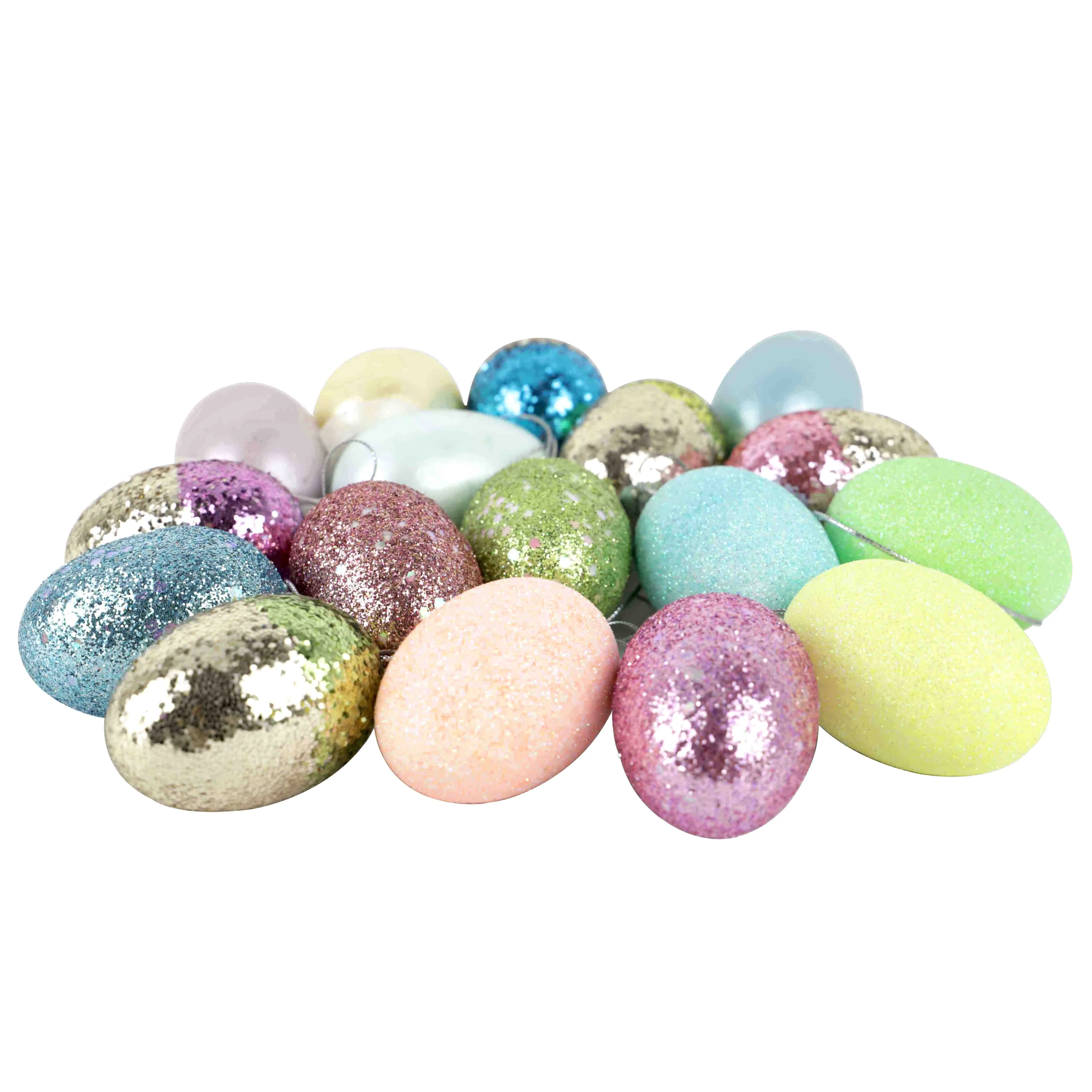 Artificial Bird Eggs Dyeing Painting Decorating Crafting Pretend Play Simulation Toys Crafts Party Favor 17 Pcs Easter Eggs
