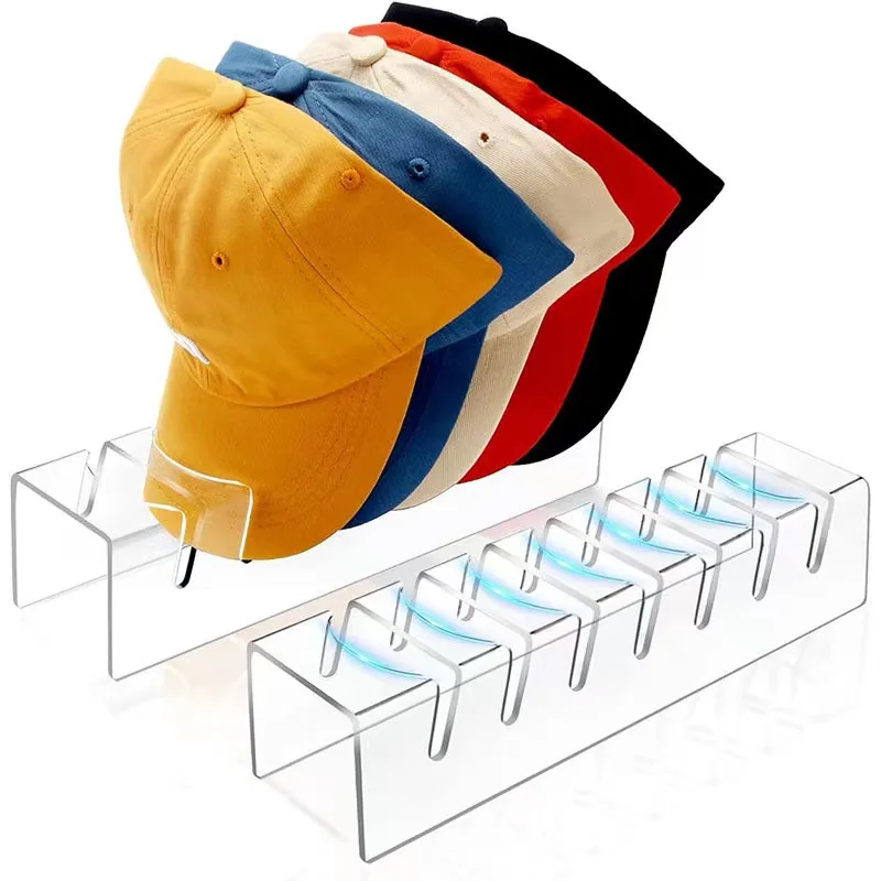 Functional & Eco-Friendly Acrylic Baseball Cap Storage Rack Plastic Hat Display Stand for Home or Store Organization