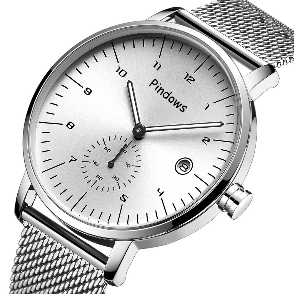 Wholesale High Quality Online Design Custom OEM Watch Men Fashion Logo Waterproof Luxury Genuine Leather Quartz Wrist Men Watch