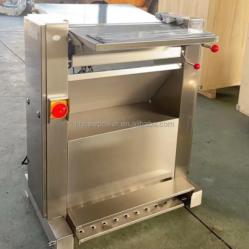 Adjustable thickness stainless steel pork peeling machine pork skin chicken duck and goose slices beef cutting machine