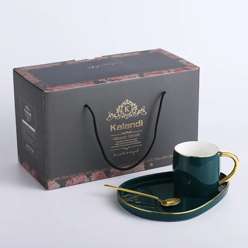  Nordic Light luxury European Style Smooth Glaze Fashion Ceramic Coffee Mugs Simple Mordern Porcelain Cup and