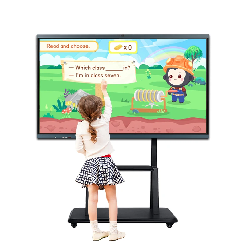 75 inches 3840*2160 resolution indoor touch screen all in one interactive smart board for school