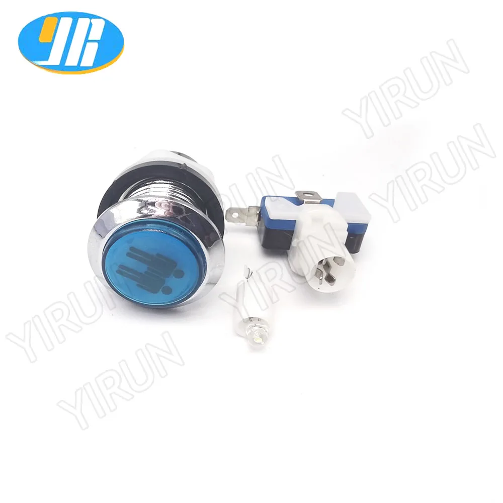 Chrome Plating 12V 33mm LED Illuminated Push Buttons With Micro Switch for Arcade Machine Games Mame Jamma Parts