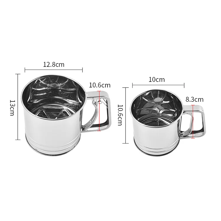 Baking Tools Stainless Steel Hand Squeeze Flour Sifter