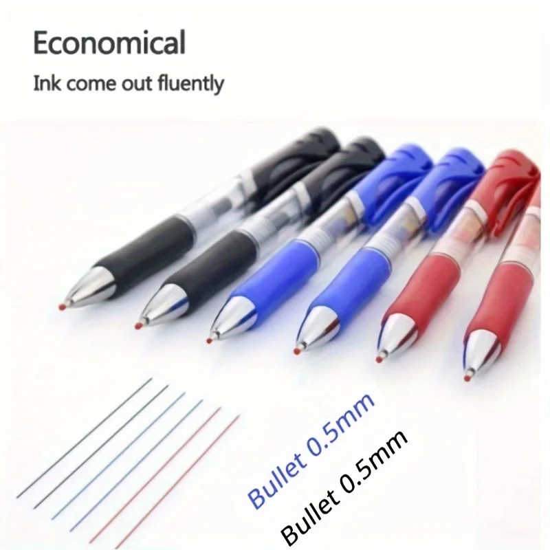23pcs/set Large Capacity Retractable Ballpoint Pen with Replaceable Refills 0.5mm Point Perfect for School and Office Use