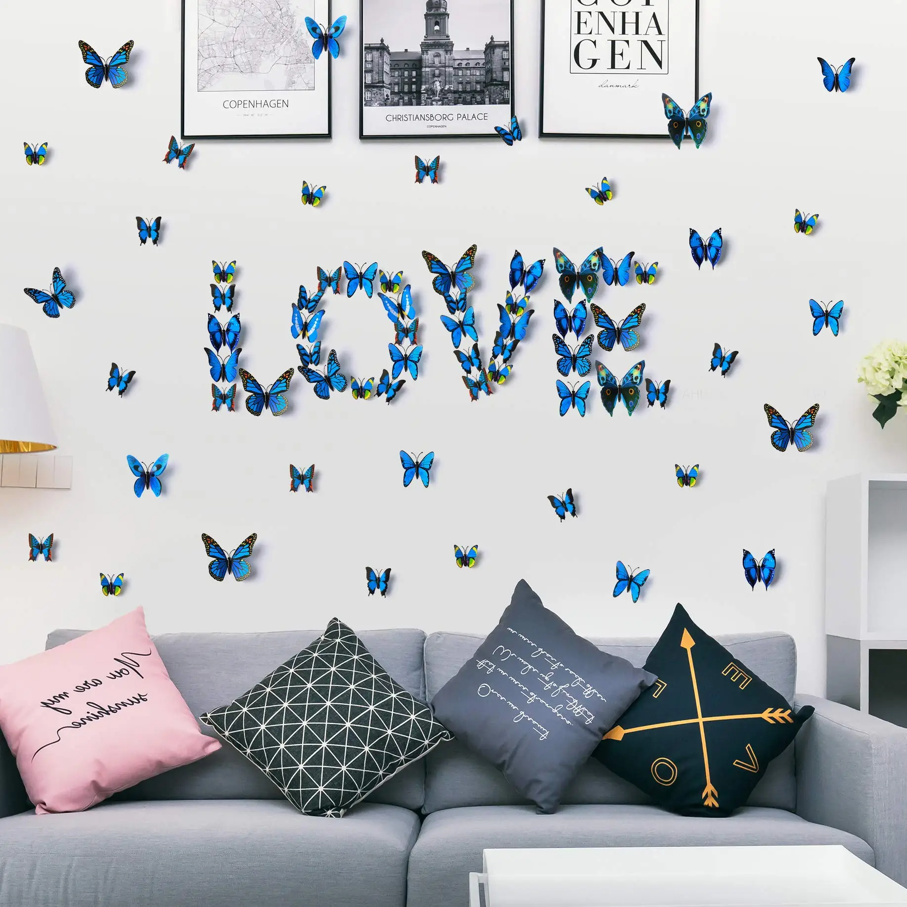ALL Colors Removable 3D DIY Beautiful Butterfly Wall Decals Colorful Butterflies Art Decor Wall Stickers Murals Party Novelties