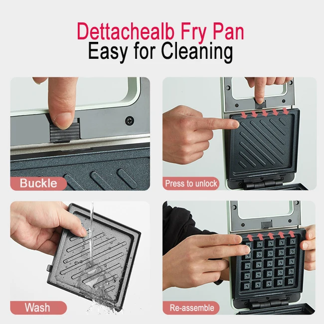 
Wholesale Tabletop Electric Breakfast Cooker Multi-functional Waffle Maker Sandwich Maker 
