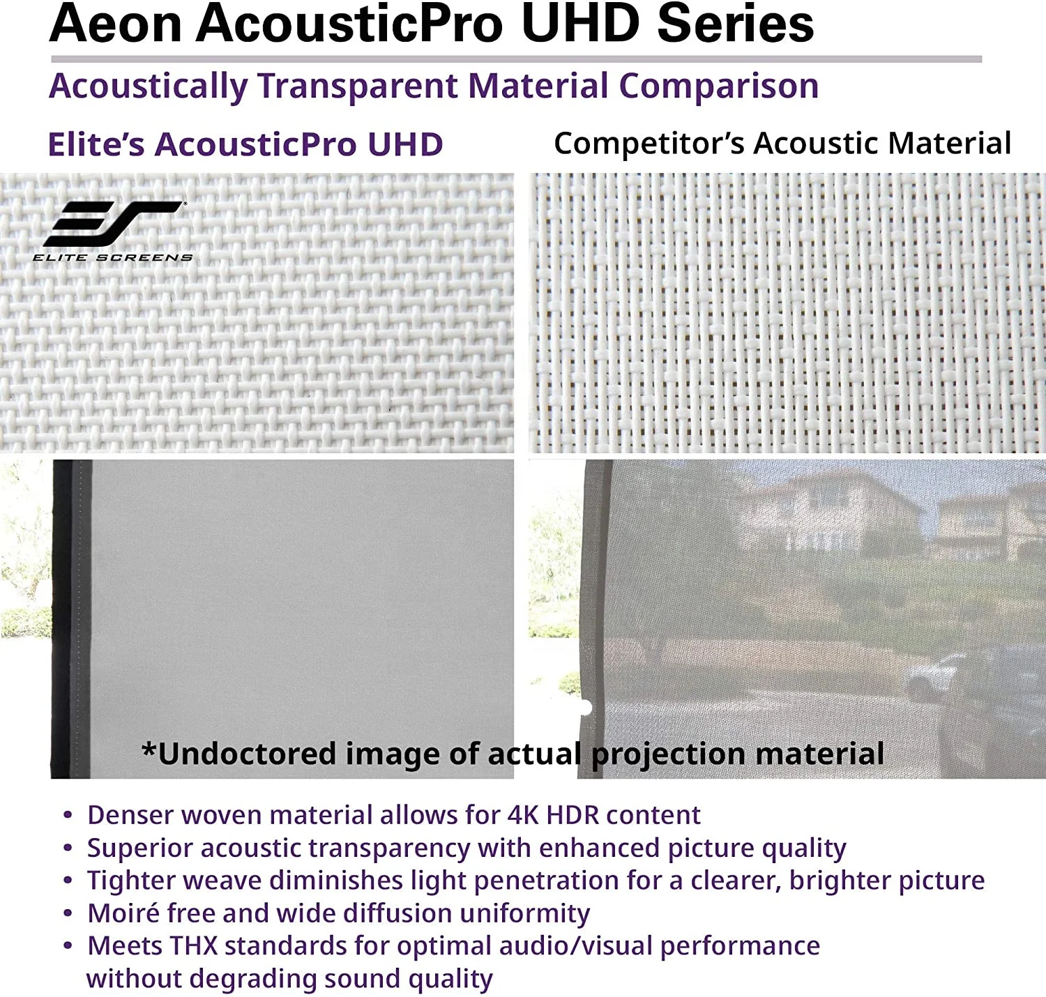 Active 3D, 4K Ultra HD and HDR Ready Acoustically Transparent Projector Screen