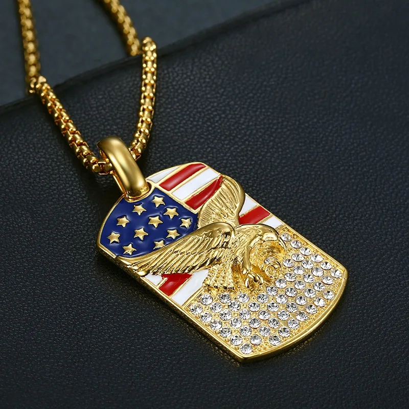 Gold Plated Syria Afghan Iraq Egypt Turkish Flag Necklace Christmas Custom America UK Flag Pendant