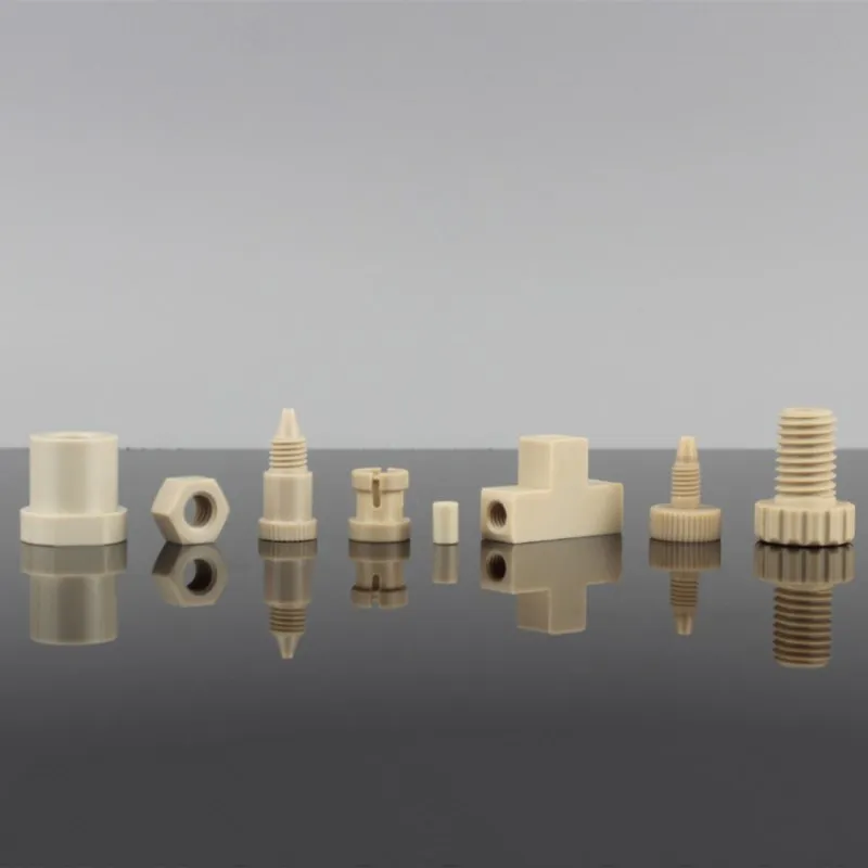 PTFE RPTFE PVDF PFA PPS customize parts peek fittings cnc plastic part