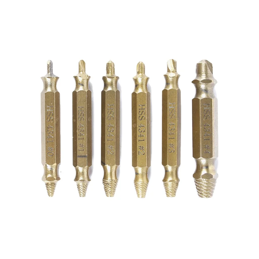 SHALL Titanium Plating HSS Stripped Screw Extractor Damaged Kit Screw Remover for Remove Common Sizes of Broken Screws