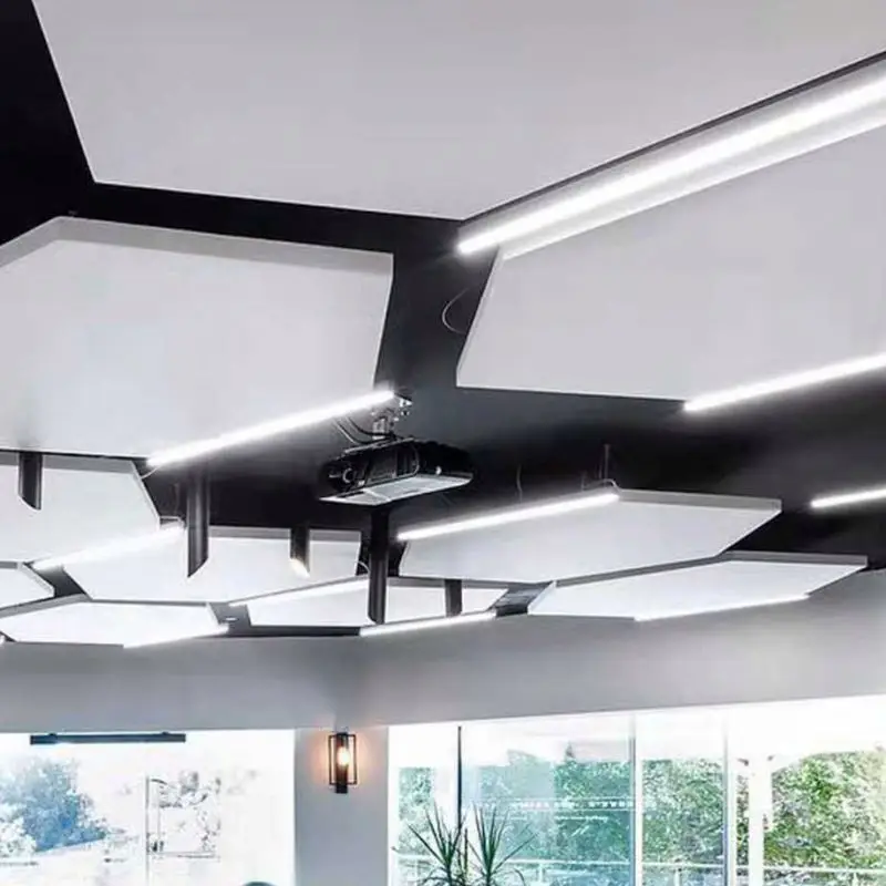 Acoustical ceiling panels fiber glass wool ceilings sound proofing factory direct supply