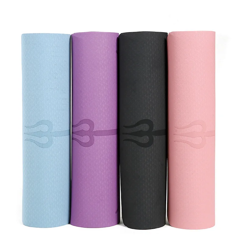 New Manufacture Pilates Custom Logo 6mm High Quality Organic Eco Friendly Recycle Durable Double Color TPE Yoga Mat