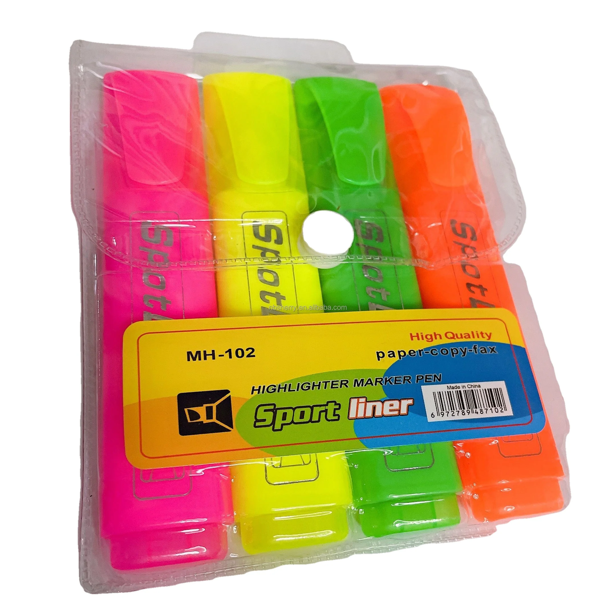 4pcs packing student used highlighter  marker pen color pen chisel tip