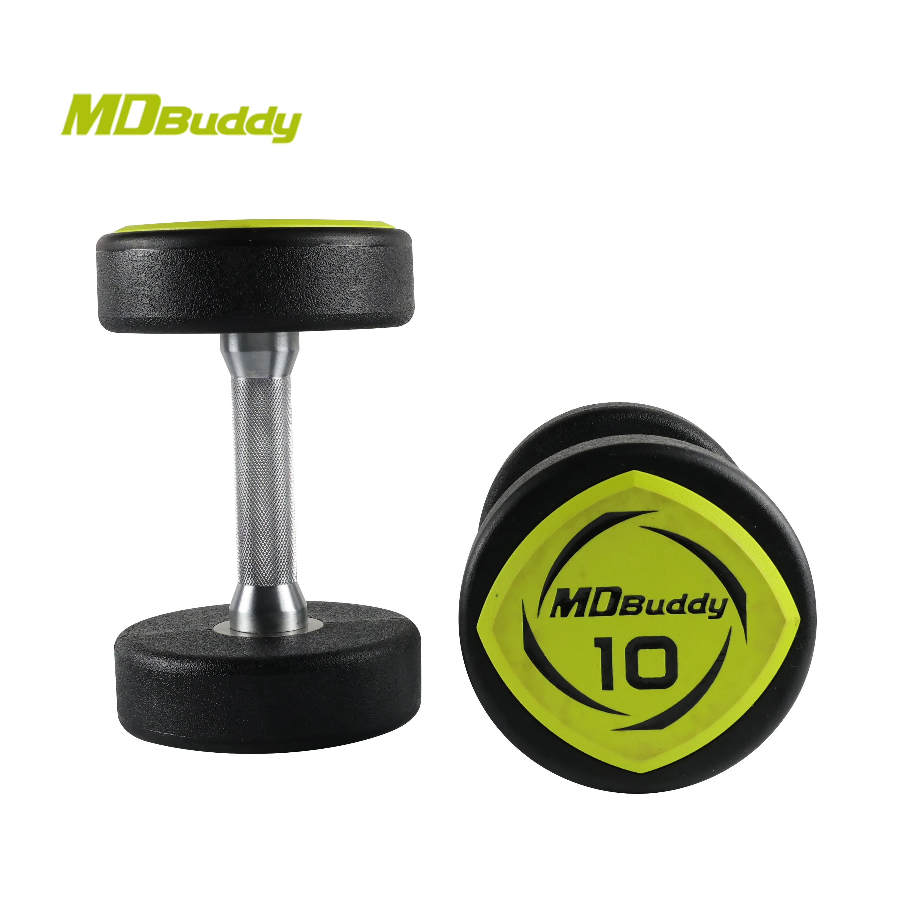 MDBuddy Custom Strength Training Free Weights Urethane Dumbbells PU Dumbbell Set