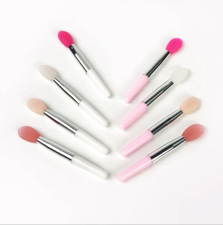 5cm Mini Silicone Lip Brush Make up Spatula Silica Gel Lip Gloss Brushj Lip Stick Brush Opp Eva Packing