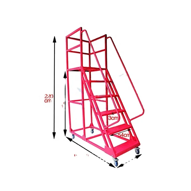 Безопасная складная стальная ступенчатая лестница с колесами для продажи