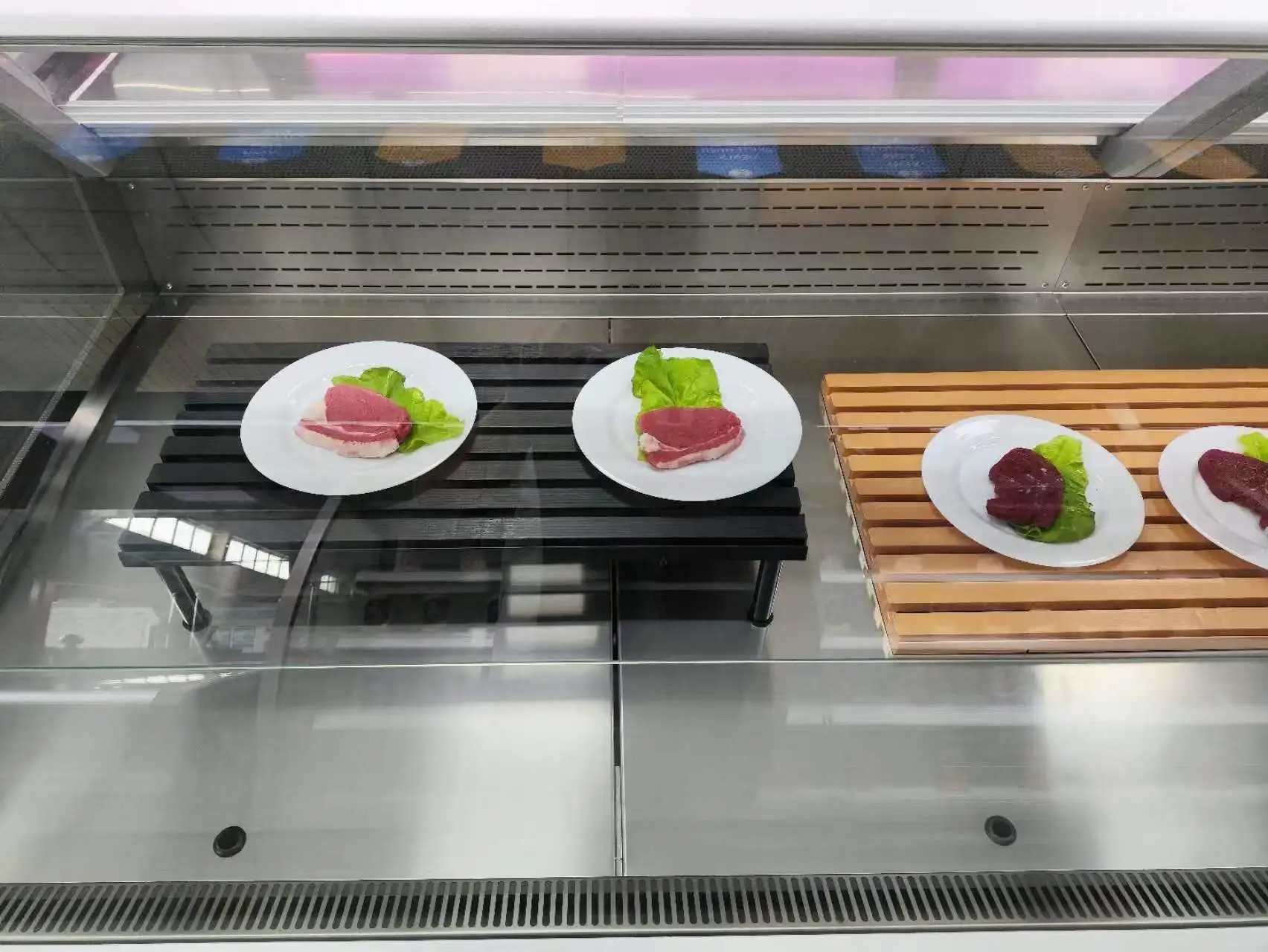 Cooked food display refrigerator for butcher store fresh meat showcase deli sausage display fridge