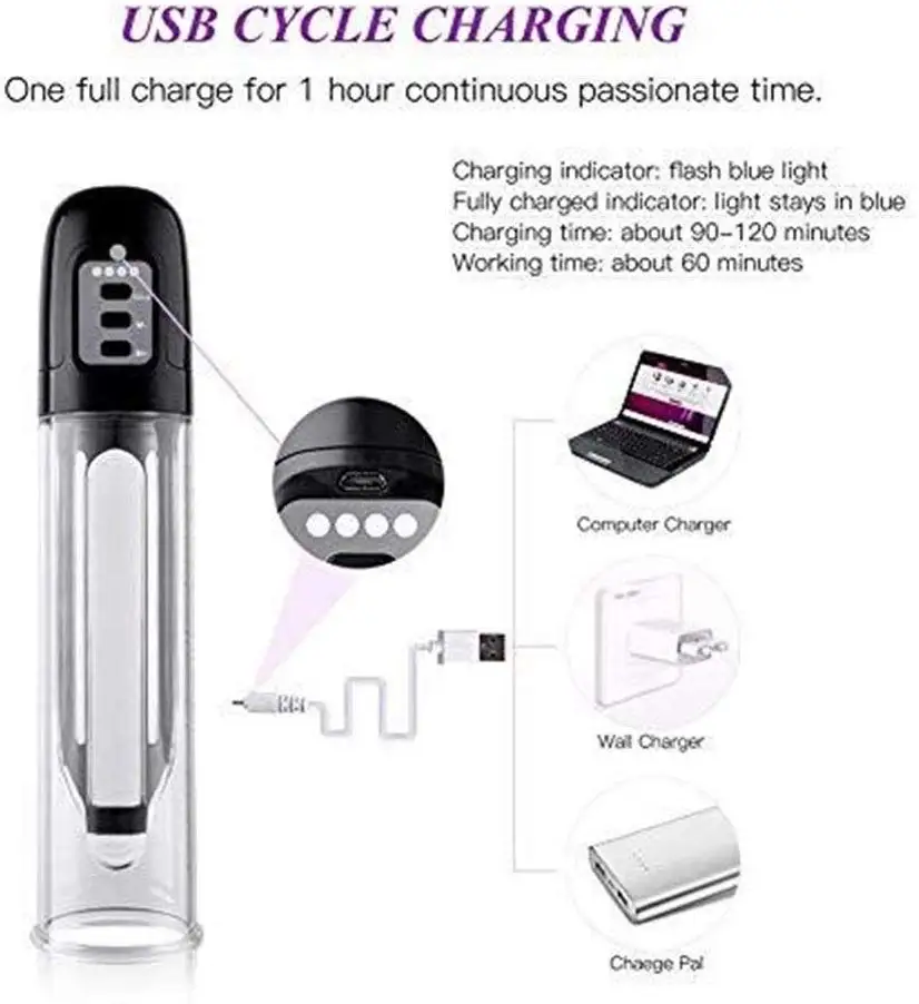Man sex products erectile dysfunction vacuum device auto suck rechargeable electric enlargement penis pump