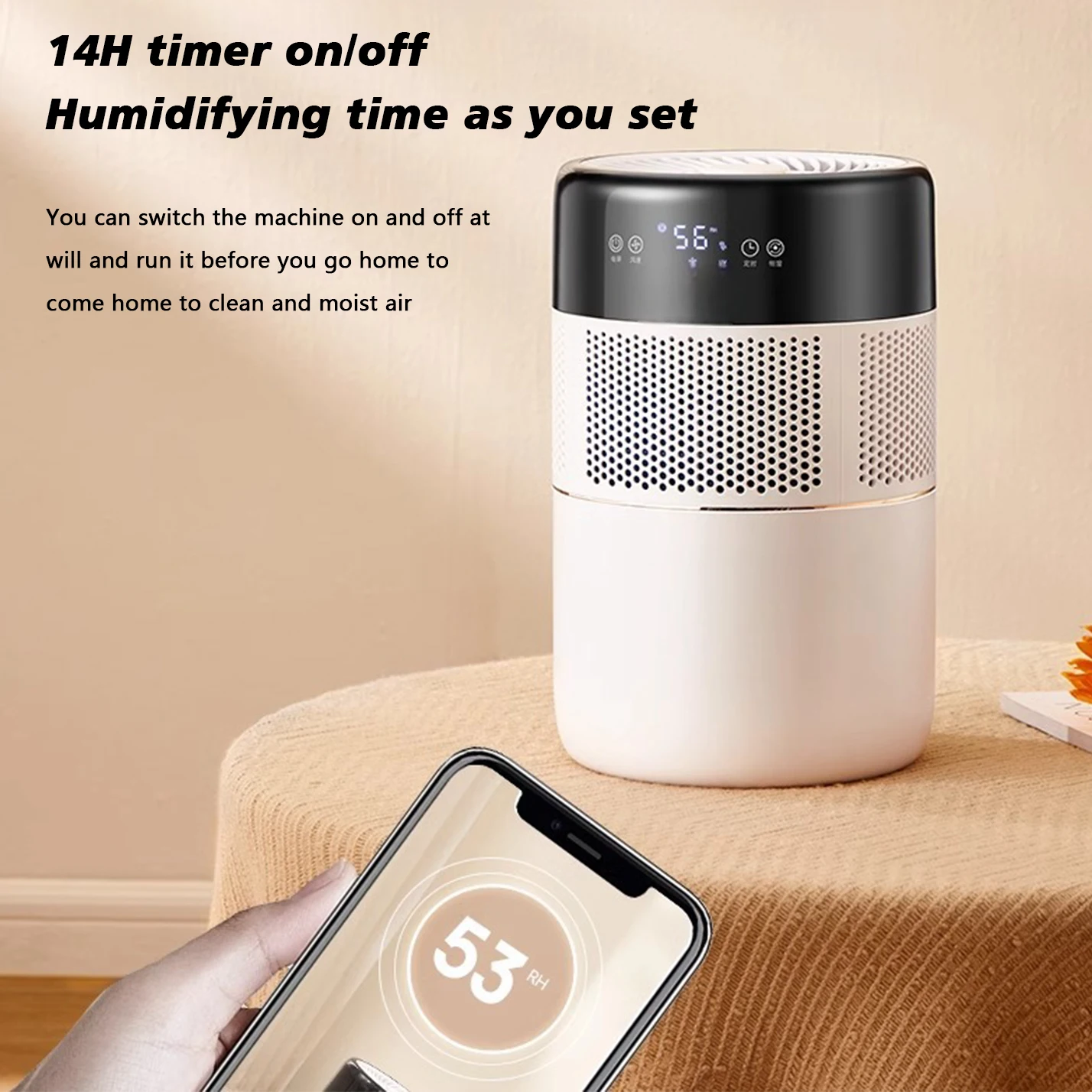 Intelligent mute water replenishment large capacity anion sterilization fog-free humidifier home office bedroom air humidifier