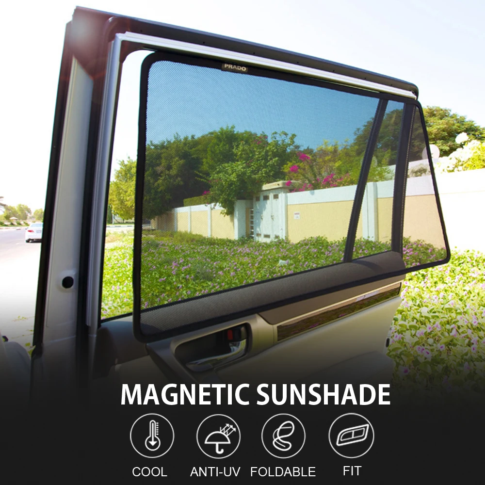 Rear Magnetic Car Sunshade Foldable Curtain Side Window Mesh Kids Sun Visor For Mitsubishi Pajero V73 V75 V93 V97 2007-2017