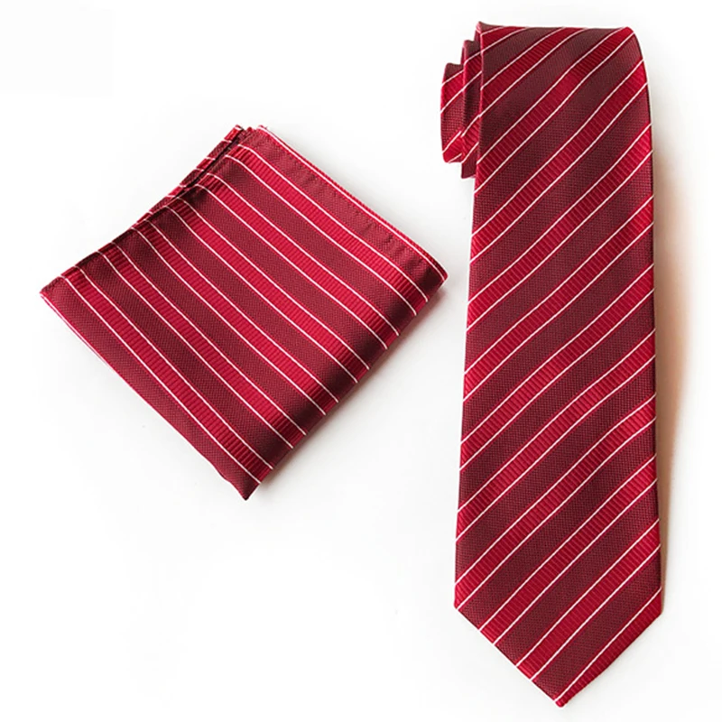 
 Модный мужской набор красочных галстуков в полоску, узкий тонкий Простой галстук, Карманный платок  
