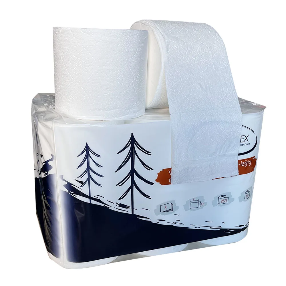 Disposable 100% virgin wood paper 3ply bathroom tissue toilet paper manufacturer toilet tissues papel higienico por mayor