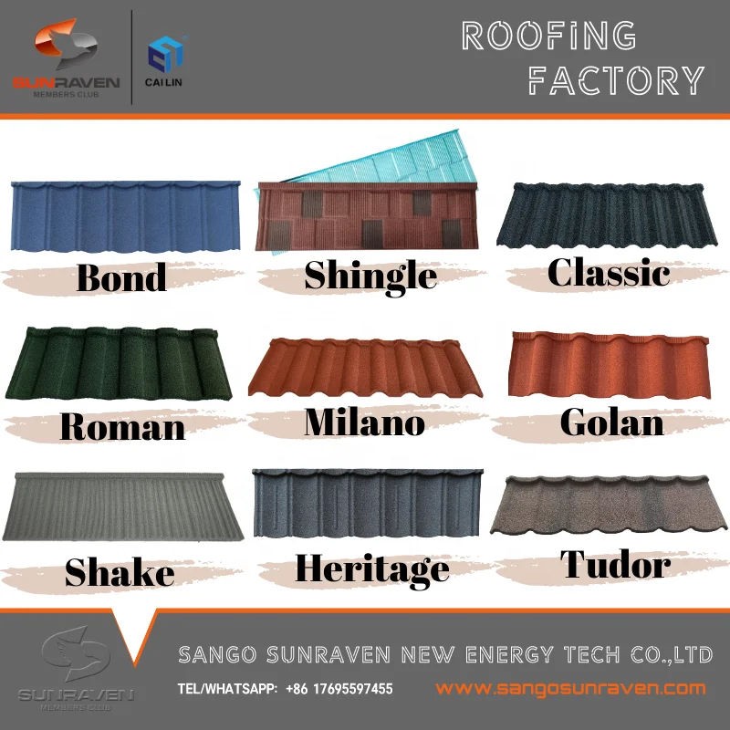 Color Stone Coated Metal Steel Roof High Quality And Bond Tile Roofing For Villa