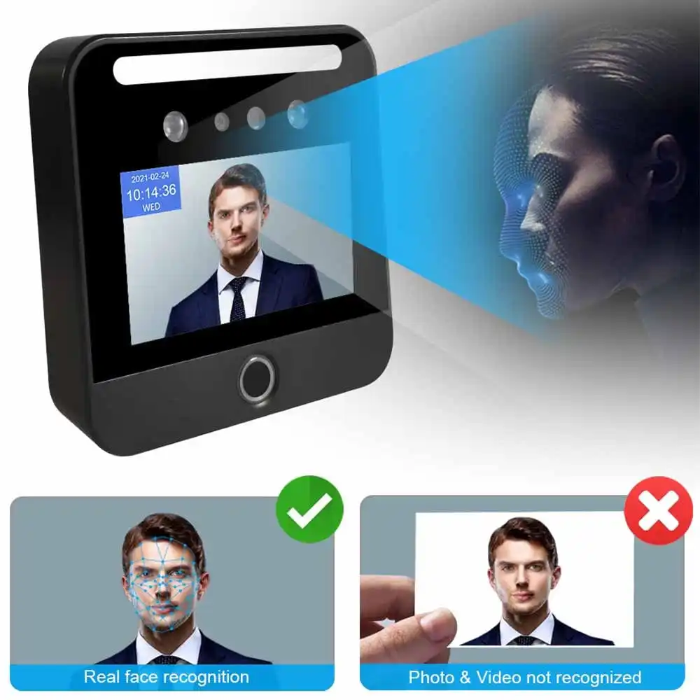 Cloud Based Face Recognition Biometric Attendance Machine Inbuilt Backup Battery 4G SIM GSM Employee Time Attendance System