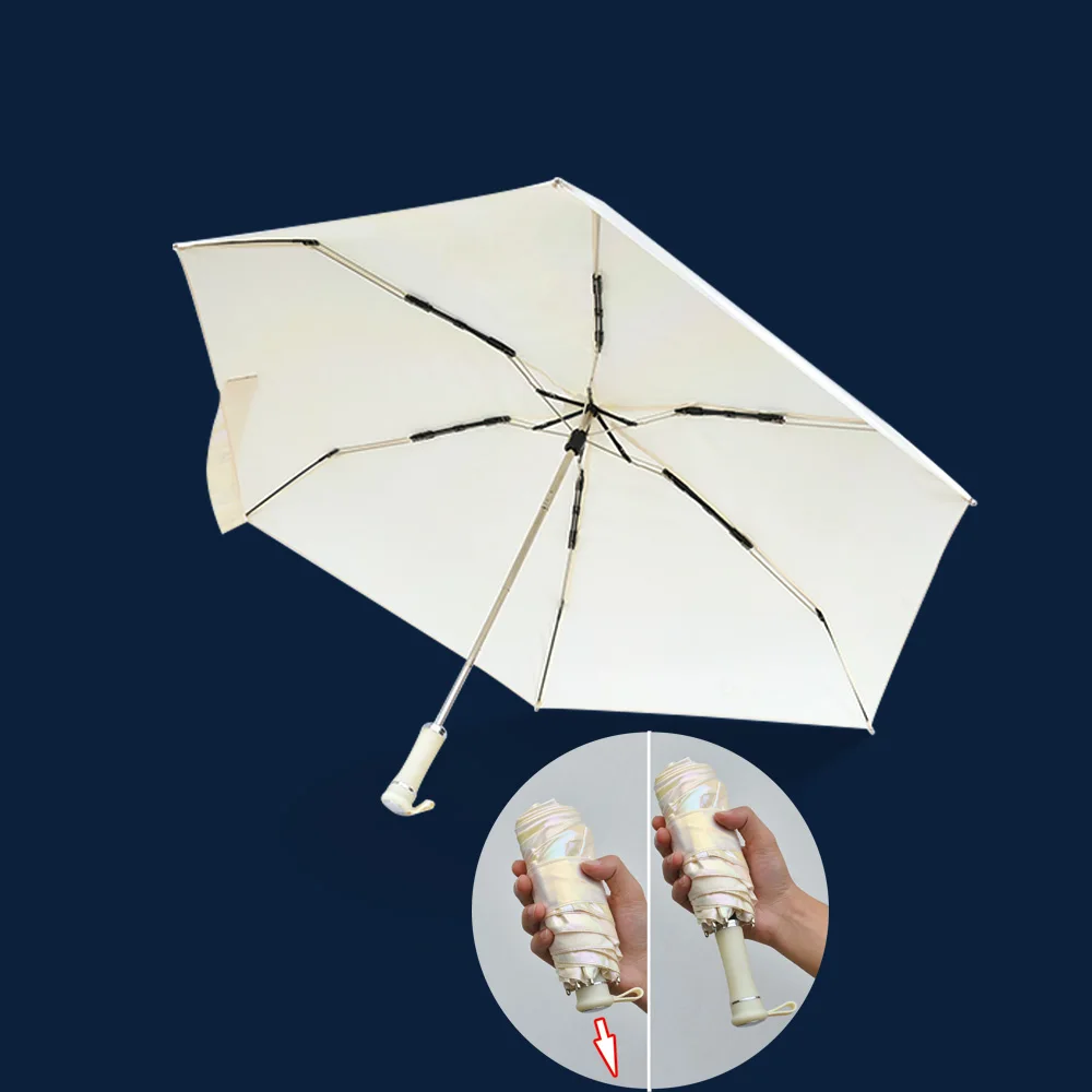 Cheap Custom 5 Fold Sun Rainy Mini UPF,UV Lightweight Pocket Small umbrellas with Telescopic Shaft/