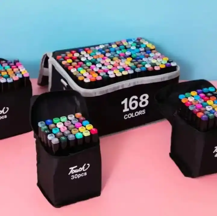 Waterproof Multi Colors Dual Tip Permanent Artist Alcohol Based Paint White Board Marker Pens Set