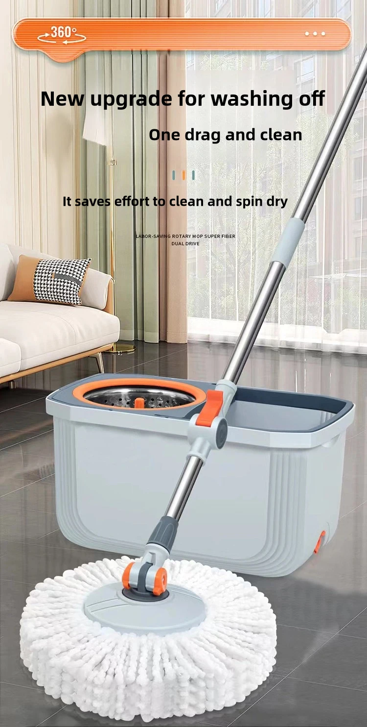 high quality magic 360 spin easy clean cyclone floor cleaning mop and bucket set with big wheels stainless steel wringer