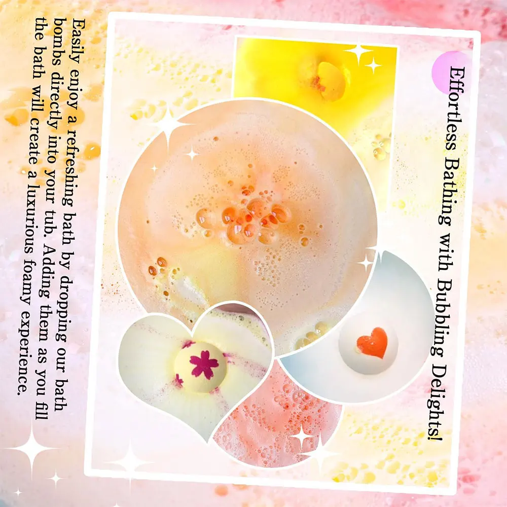 Custom Wholesale 12 pcs Bubble Shower Fizzies Handmade Organic Bathbomb Himalayan Sea Salt Bath Fizzies Bath Bomb Set